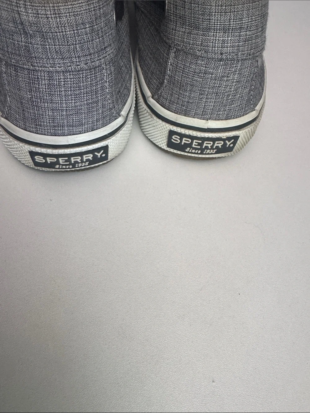 Sperry Memory Foam Top Slider Gray Canvas Moc-Toe Boat Shoes